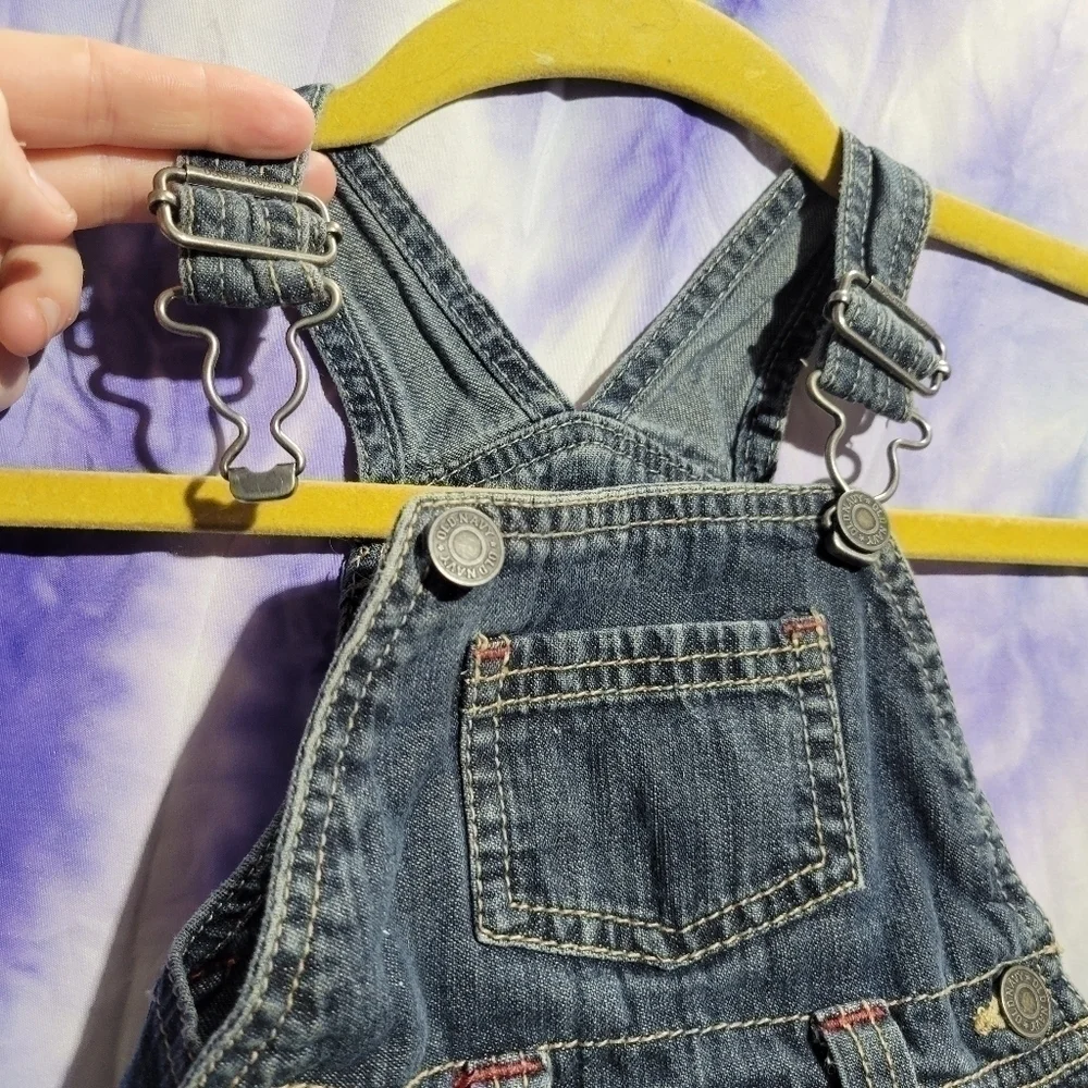 Old Navy Babys Unisex Blue Denim Overalls Size 3-6 Months